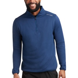 Spyder Mens Quarter Zip Pullover Sweatshirt - Athletic Fleece Sweater Quarter Zip Pullover Men - Mock Neck Sweatshirt for Men, Size Large, Estate Blue Zip