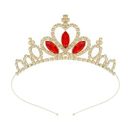 Yheahin Sparkly Princess Crystal Tiara and Crown Rhinestone Cross Birthday Tiara Bride Wedding Costume Hair Accessories for Girls Kids Women, Standard size, Alloy, Crystal