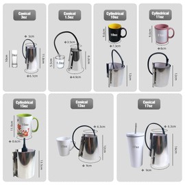 BetterSub Mug Cup Press Heating Transfer Attachment Silica Gel 110V for Heat Press Machine Sublimation Conical (Silver Conical 3oz)