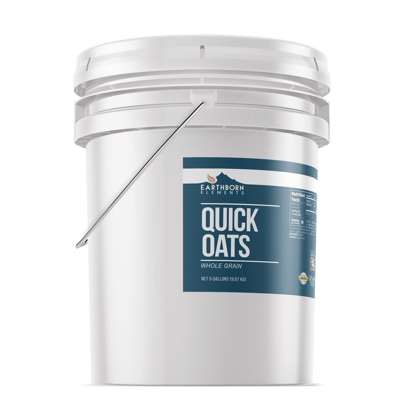Earthborn Elements Quick Oats 5 Gallon Bucket, Bulk Size, Quick