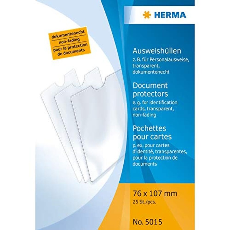 HERMA 5015 ID Card Holder Transparent Pack of 25 ID