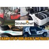 Shark Teeth Eyes Decal Set, 18x10 inches, Golf Cart Graphics,