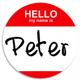 Kiwi Gifts Hello My Name Is Peter - 100 Pack Circle Stickers 3 Inch - Custom Nametag