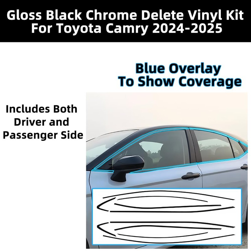 Window Trim Chrome Delete Blackout Overlay Kit Pre-Cut Vinyl Compatible