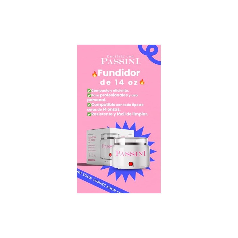 Passini Calentador de Cera para Depilación, 396g, Blanco con Interruptor