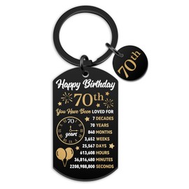 Celunux 70th Birthday Gifts For Men Dad Papa Grandpa Cool Gifts For 70 Year Old Man Happy Birthday Keychain For Men Friend Bff Old Man Gift Ideas Meaningful Gift For Him