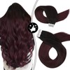 Moresoo Burgundy Balayage Hair Extensions Tape in Human Hair Extensions