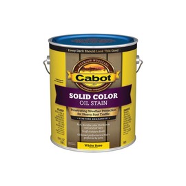 Cabot Stains 1601 Oil Decking Stain Alkyd Base Solid with Low VOC, 1 Gallon, Satin White