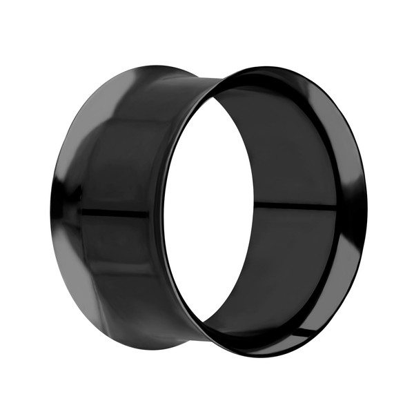 Treuheld® Titanium Flesh Tunnel Black Thin 9 Sizes, Titanium