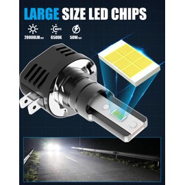 CHOPDARK H11B LED Bulbs H9B H8B Fog Lamp 50W 20000Lm 6500k White Plug and Play, 2-pack