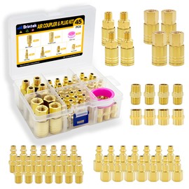 Brintek 45PCS Air Coupler & Plug Kit 1/4”NPT Quick Connect Air Tool Fittings Compressor Accessories Set