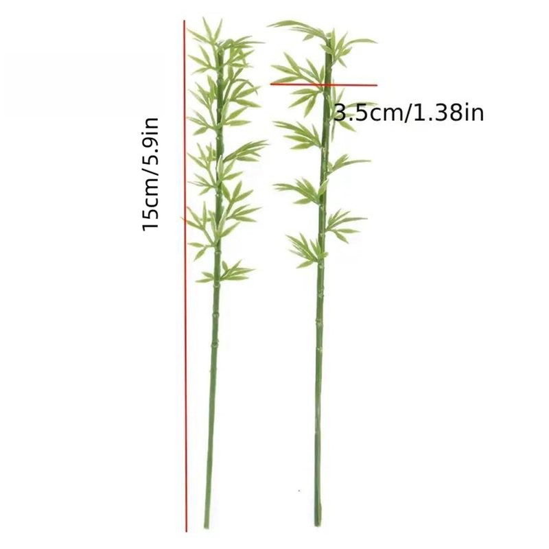100 PCS Model Bamboo Trees, 6inch Green Plastic Bamboo Trees