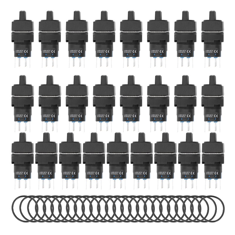 25Pcs Knob Selector Switch Self Locking 3 Speed with Light