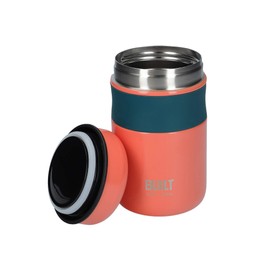 BUILT Food Flask, Vacuum Insulated Food Flask for Hot and Cold Foods, Double Wall Stainless Steel, 490ml, Orange