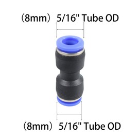 Runseaway 20PCS 8mm/5/16" OD Pneumatic quick Connector, Quick Connect Straight Push Connectors, Quick Release Pneumatic Air Hose Fittings Straight Union/Coupler, PU8-8