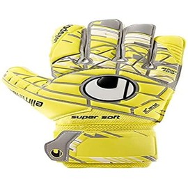 uhlsport ELIMINATOR SUPERSOFT Goalkeeper Gloves Men, Men, 101102201, LITE fluo gelb/Griffin gr, 8.5