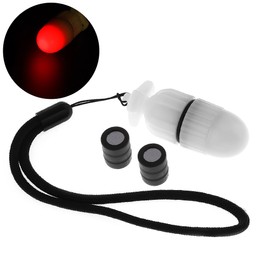 SecurityIng 1Pc Underwater Strobe Signal Light Scuba Night Dive Marker LED Flashy Safety Lamp Firefly Diving Beacon Beam 200M Underwater 200 Hour Duration with Battery -Red