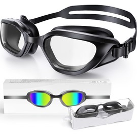 Zeligerstar Swimming Goggles, Swimming Goggles for Adults with 3 Sizes Nose Bridges, Anti-Fog, UV Protection, No Leaking, Adjustable Swimming Goggles for Men and Women