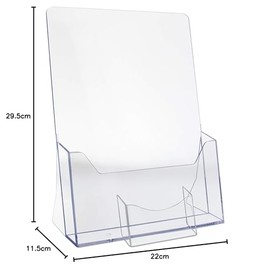 Europel Europel Prospekthalter Aufsteller - Acryl Prospektständer - DIN A4 - Transparent - Broschürenständer für Büros - Broschürenhalter im Hochformat für Menü, Faltblatt, Flyer