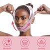 GGUFAY Wiederverwendbarer Chin Strap,V-förmiges Kinn Gesichtsstraffungsband,Face-Lifting Maske für Frauen,Gesichtslifting-Verband,Hellrosa
