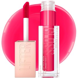 Maybelline Lifter Gloss extended Brillo Labial de Larga Duración con Ácido Hialurónico, Labios Voluminosos e Hidratados hasta por 4 H, Aplicador XL, Tono Bubblegum