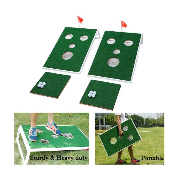 SPRAWL Golf Cornhole Game Set Chipping Boards Golf Sports Game Golf Chip Shot Practice Training for Indoor/Outdoor Perfect Fanters Day Gift Ideas