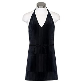 Fame F23 V-Neck Bib Apron - Black & White Pinstripe (WFA33561WP)