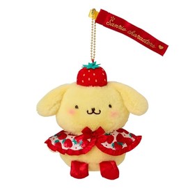 Sanrio 839019 Mascot Holder (50th Anniversary of Strawberry Shimbun), Pompompompurin, Polyester, Nylon, Steel, For Ages 6 and Up