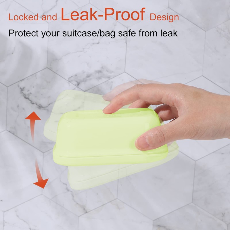 Quatish 3 Pack Travel Soap Case Leakproof, Portable Travel Bar