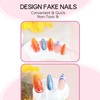 24 Pcs French Tip Press on Nails Long Almond Fake