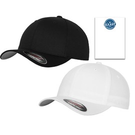 HLKauf Flexfit Unisex Woolly Combed Cap, Baseball Cap, Grey Underside, S, M, L, XL, XXL, Pack of 2