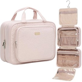NISHEL 여성용 NISHEL 메이크업 여행용 세면도구 액세서리용 정리함 걸이 가방 케이스 필수품 [RosewoodPink] NISHEL Women's Makeup Travel Toiletry Accessory Organizer Hanging Bag Case Essential [Rosewood Pink]