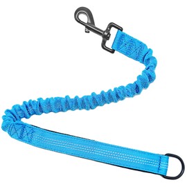 Mycicy Bungee Dog Leash Extender, 21" Shock Absorbing Leash Extension with Traffic Handle for Dogs, Works with Any Lead, Reflective & 6 Colors- Teal