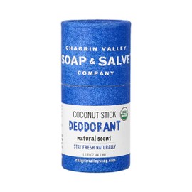 Organic Natural Deodorant Stick, Natural Scent, Chagrin Valley Soap & Salve