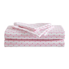 Betsey Johnson - Twin XL Bed Sheets, Soft Bedding with Matching Pillowcase, Fade & Wrinkle Resistant, Lightweight for Year Round Use, Dorm Essentials (Wonderland Stripe Pink)