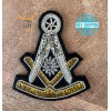 3" Masonic Past Master Emblem Silver Bullion Patch Hand Embroidered