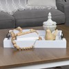 AuldHome Design Rustic Wood Serving Tray (White); Wooden Farmhouse Shiplap