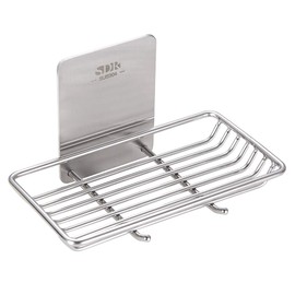 Tiilan Self Adhesive Bar Soap Dish for Shower, Bathroom Soap Holder Wall Mount – Stainless Steel, Silver