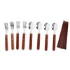 12 Pcs Stainless Steel Wooden Handle Tableware Set Outdoor 4