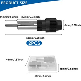 2 x Antenna Adaptor Car Radio, Car Antenna Plug, Car Radio Antenna Connection DIN Plug, Car Antenna Plug, Antenna Adapter Compatible, with Vehicle Car Radio Radio Head (Full Copper)