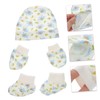 OATIPHO Newborn Cotton Hat Set Anti-Scratch Gloves and Foot Covers