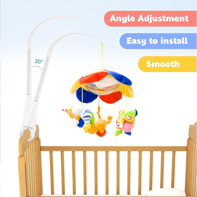 Srvauyea Mobile Holder Baby Bed Bell Holder, Removable Cot Mobile