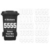 Pack of 4 White Bin Stickers Number - 5 Waterproof