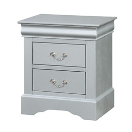 Acme Louis Philippe III Wood Nightstand in Platinum White