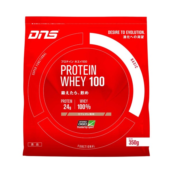 DNS Protein Whey 100, Café au Lait Flavor, 12.3 oz (350 g), 10 Servings, Protein, Muscle Training