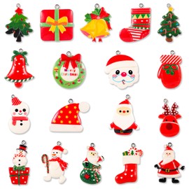 36pcs Mini Christmas Ornaments, Christmas Tree Decorations Resin Miniature Ornaments for Christmas Craft Santa Claus Snowman Christmas Hanging Ornament for Christmas Tree Decoration