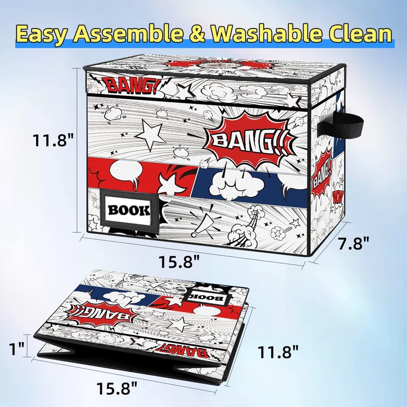 YNSZAS 5 Pack Comic Book Storage Box, 15.8" X 7.8"