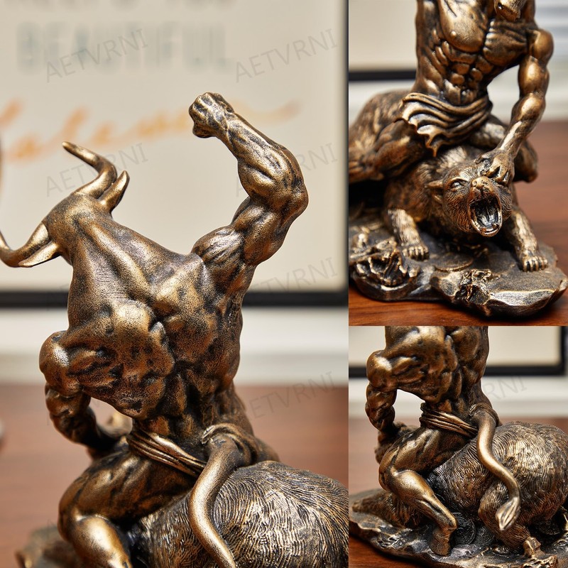 AETVRNI Wall Street Bull & Bear Statue - Resin Bronze-Like