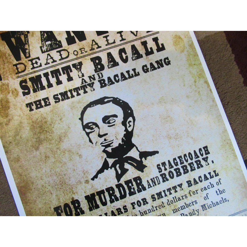 Django Unchained 11" x 17" Smitty Bacall wanted Collector's poster