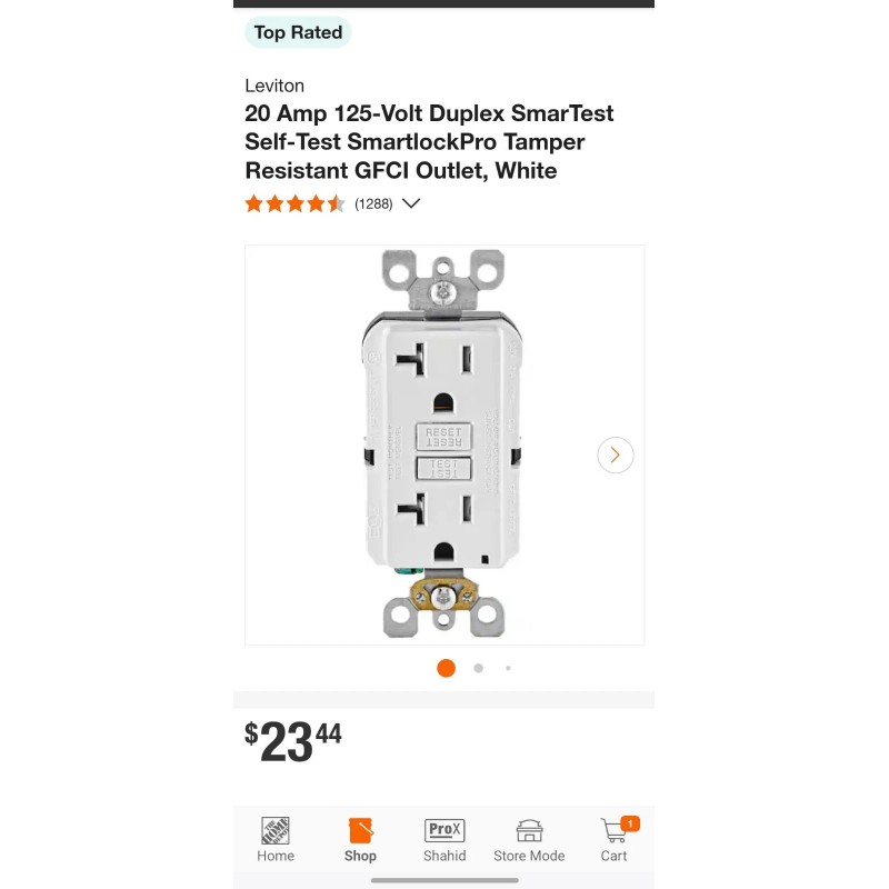 Leviton 20 Amp GFCI Leviton GFTR2-KW - White